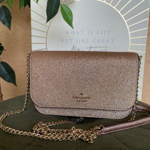NWT Kate Spade Rose Gold Sparkle Crossbody